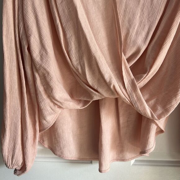Free People Check On It Wrap Blouse Pink Size S - Picture 4 of 8